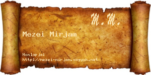 Mezei Mirjam névjegykártya